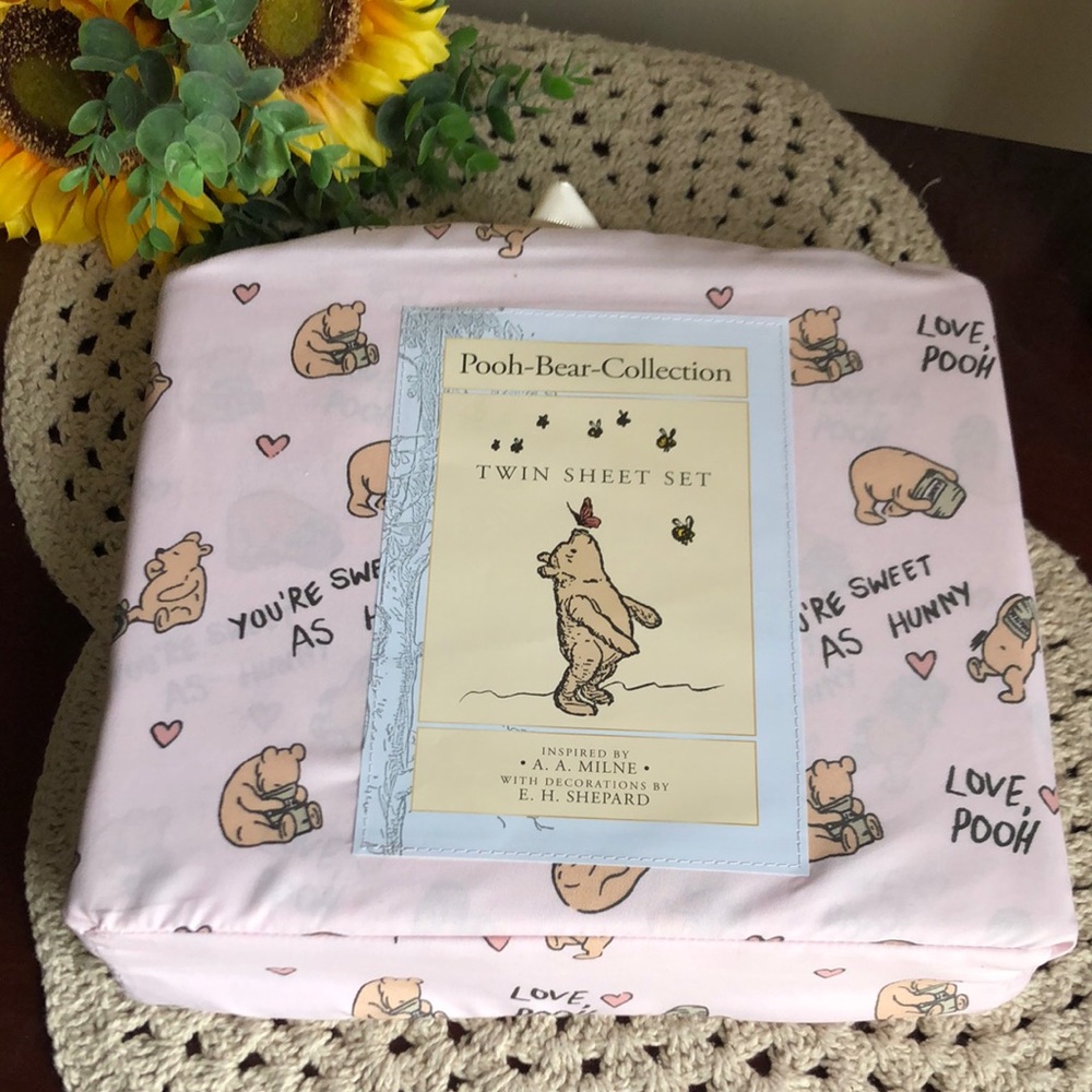 Pooh Bear Collection Pink Twin Sheet Set - Winnie the Pooh
